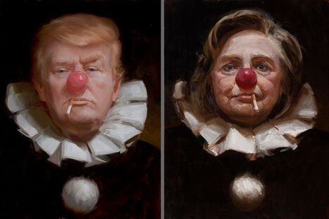 Trump and Hilary clown